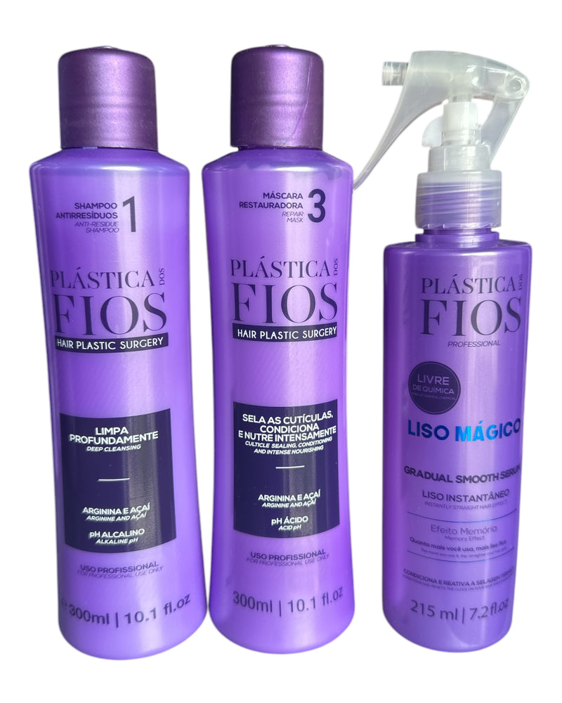 Cadiveu Plastica Dos Fios Sexy Haar Set. Shampoo, Spülung und Magic Fluid