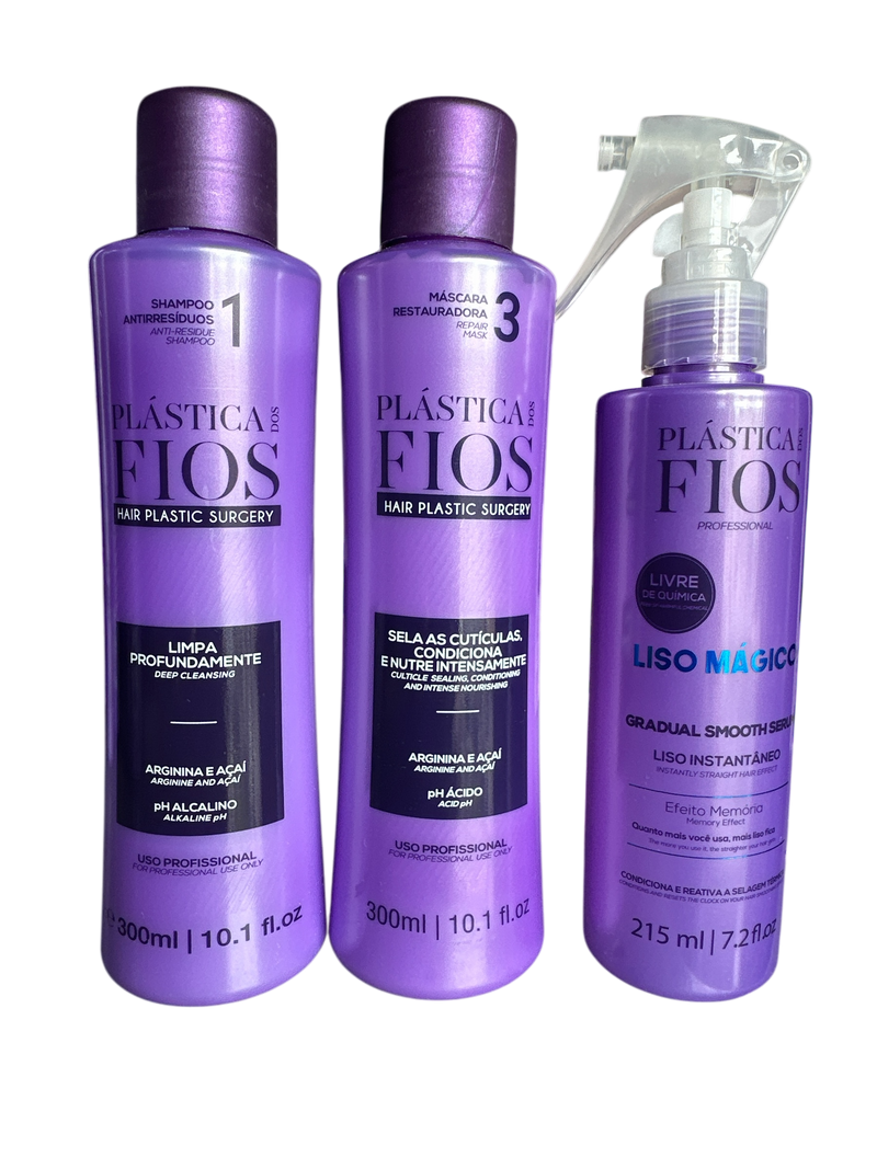 Cadiveu Plastica Dos Fios Sexy Haar Set. Shampoo, Spülung und Magic Fluid