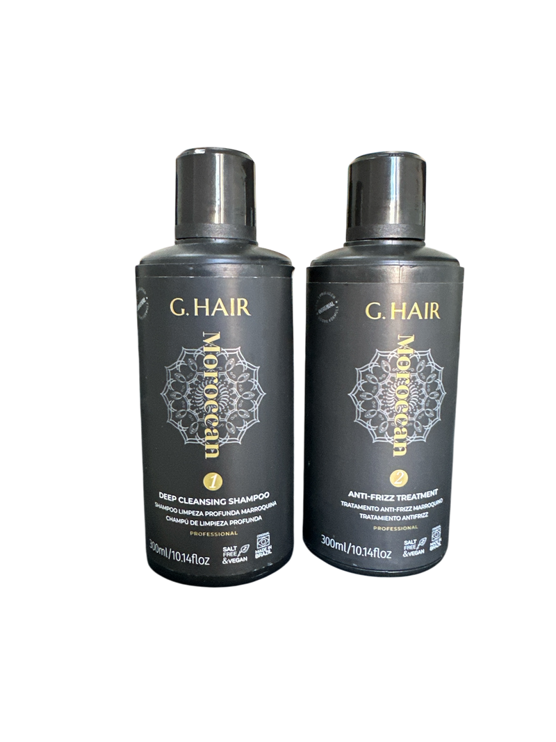 INOAR G HAIR ALISAMIENTO MARROQUINO BRAZILERO SHAMPOO Y QUERATINA 10 oz(300ml) .